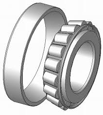 Caravan wheel bearings in different sizes, laid out on white