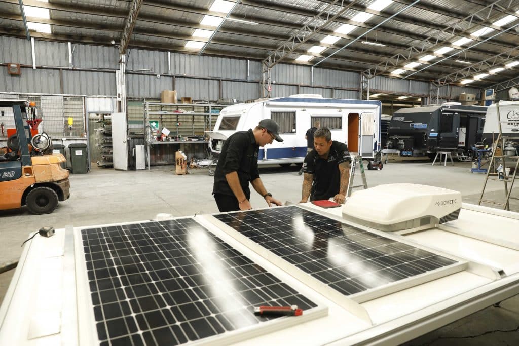 Experienced technicians at Caravan and Motorhome Servicing provide expert solar panel installation for your RV