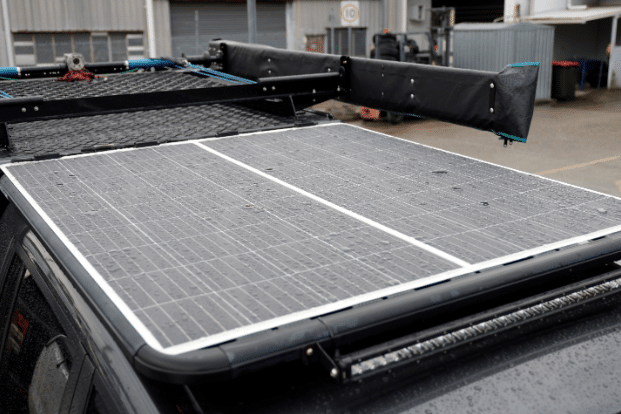 Caravan gets equipped with a solar panel, unlocking the sun's energy for sustainable travel