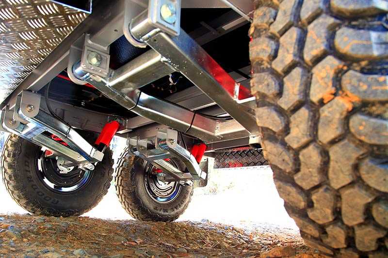 Peek inside a caravan's independent suspension system