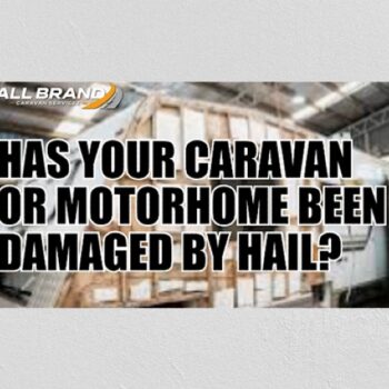 Caravan hail damage picture on the background