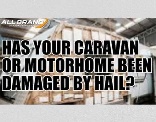 Caravan hail damage picture on the background