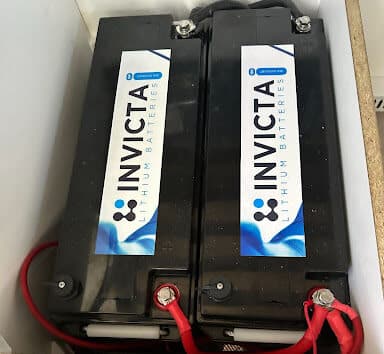 Lithium batteries for powering the caravan's electrical appliances