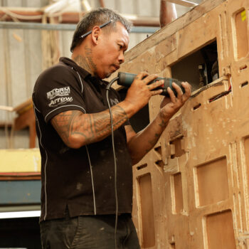 Caravan Technician repairing caravan