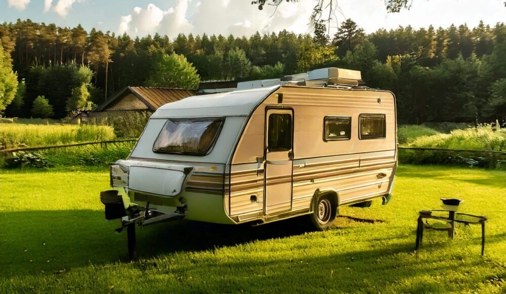 a caravan on a camping trip